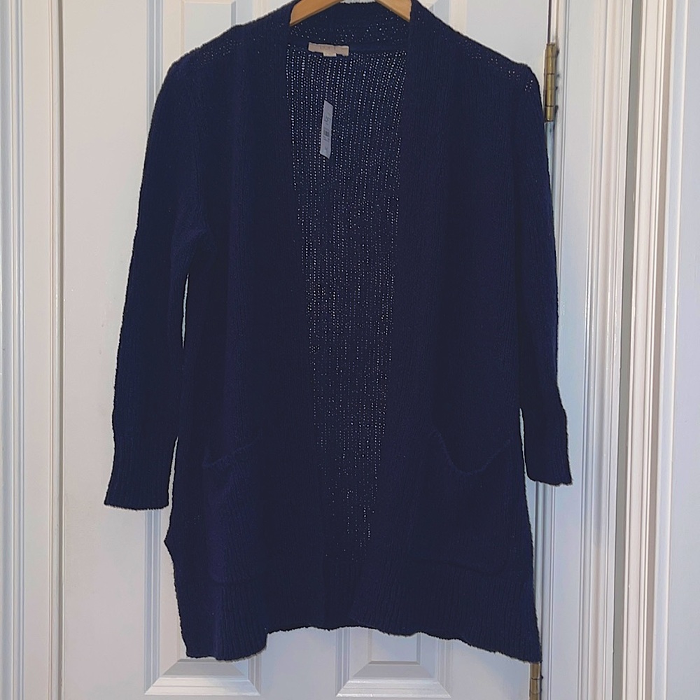 Brand new Loft cardigan in navy blue size M cotton/ acrylic blend